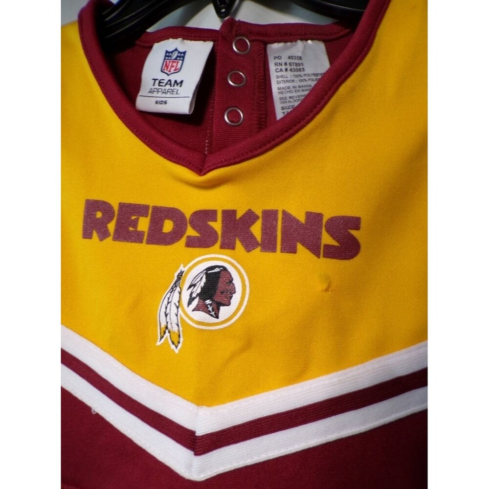 Team Apparel Girls Redskins Cheerleader Dress 3T Burgundy Gold - Picture 2 of 7